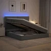 vidaXL LED Postelja za Shranjevanje z Blazino Temno siva 180 x 200 cm