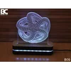 Black Cut 3D Lampa 3D Zvezda Bela