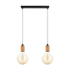 Luster na sajli MIROS 2xE27/60W/230V crna/bakarna