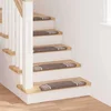 vidaXL Samolepilni stopniščni tepihi 15 pcs Rjava 65 x 21 x 4 cm