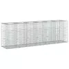 vidaXL Gabionska dvignjena postelja 2 pcs srebrna 250 x 50 x 80 cm