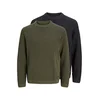 JACK & JONES Pulover JJEDOVER oliva/črna