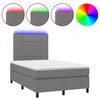Vidaxl Box spring postelja z vzmetnico LED temno siva 120x190 cm blago