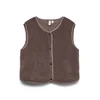 VERO MODA Pleten brezrokavnik VMGILLY rjava