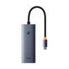 BASEUS Razdelilnik 5 v 1 hub USB-C na HDMI USB-A USB-C PD 4K - siv