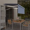 Tenda na ručno uvlačenje s roletom LED 3,5 x 2,5 m plavo-bijela