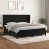Vidaxl Box spring postelja z vzmetnico črna 200x200 cm žamet