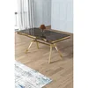 Hanah Home trpezarijski sto Prah, 160 × 90 cm, antracit ploča Irony, zlatne noge