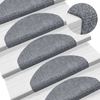 Prostirke za stepenice, samoljepljive, 5 kom, 65x21x4 cm, svijetlo sive, poluokrugle, velike