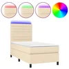 Krevet box spring s madracem LED krem 90x190 cm od tkanine
