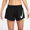 Nike W NK ONE SWSH HBR DF MR 3IN BR, ženske hlače za trčanje, crna HV2616