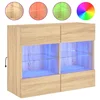 Zidni TV ormarić s LED svjetlima boja hrasta 78,5x30x60,5 cm