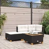 Vidaxl vidaXL Vrtni stolček z blazino črne barve 63,5x56x32 cm PE ratan