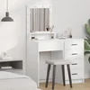 VIDAXL toaletna miza z LED lučmi (50x41x135cm), bela