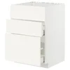 METOD / MAXIMERA Pod.element sudop. i 3front/2fioke, bela/Vallstena bela, 60x60 cm