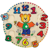 Lesene didaktične puzzle hodiny Teaching Clock Eichhorn 12 številk za vstavljanje od 24 mes