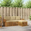 Set vanjskih sofa s jastukom 4 pcs Prirodna i bež