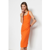 Trendyol oranžna tkana obleka Midi