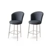 HANAH HOME Set 2 barske stolice Fora Anthracite Chrome
