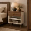 Hanah Home noćni ormarić Koko, 60 cm, orah / travertin