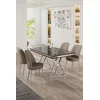 Hanah Home Set Trpezarijski sto i 4 stolice, Bež-crni