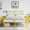 Vidaxl vidaXL Nočne omarice, komplet 2, gorčična, 34,5 x 39 x 44 cm, jeklo