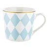 Florina geometrijski diamantni porcelanasti vrček 400 ml moder