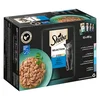 Mega pakiranje Sheba različice v vrečkah za ohranjanje svežine 24 x 85 g - Selection v omaki (losos in morski losos; bela riba; plava riba; polenovka)