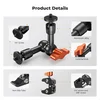 K&F CONCEPT 6-inch Adjustable Magic Arm with Super Clamp, 1/4 & 3/8 Threads, 1/4 Screws for Flash
