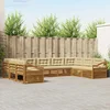 Set vanjskih sofa 9 pcs Prirodna i bež Čvrsto drvo akacije