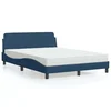 Krevet s madracem Dover plavi 140 x 190 cm od tkanine