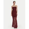 Guess Večerna obleka W6YK12 K4359 Bordo rdeča Slim Fit