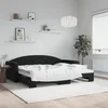 Vidaxl Izvlečna dnevna postelja črna 90x200 cm žamet