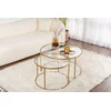 Hanah Home Klub sto-set Aurum, 80x80x43cm, 2 komada, Zlatne boje