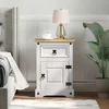 vidaXL Nočna omarica Bela 45 x 35 x 64 cm Masivno borovo les