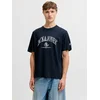 JACK & JONES Majica JORFREDERIKSBERG temno modra/bela