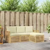 Set vanjskih sofa 4 pcs Bijela i krem 189,5 x 122,5 x 73 cm