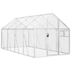 Vidaxl Ptičnica srebrna 1,79x4x1,85 m aluminij