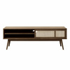 Temno rjava TV omarica v hrastovem dekorju 150x50 cm Barrali – Unique Furniture