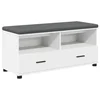 Vidaxl Haldna klop Bela 100 x 38 x 46 cm Oblikovan Les in Tkanina