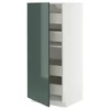 METOD / MAXIMERA Visoki element s fiokama, bela/Kallarp tamna sivozelena visokog sjaja, 60x60x140 cm
