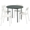 IKEA PS 2026 / VIHALS Sto i 4 stolice, zelena/bela, 96 cm