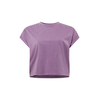 Womens Short Pigment Dye Cut On Sleeves T-Shirt Grey Purple