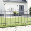 Vrtna Ograda 6 pcs Siva 10,2 x 0,8 m Čelik s prahom