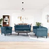 3-dijelni set sofa plavi baršunasti