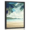 Plakat sončni zahod na Sejšelih - 20x30 black