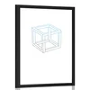 Plakat s paspartujem minimalistična kocka - 20x30 black