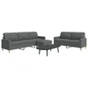 3-dijelni set sofa s tabureom tamnosivi od tkanine