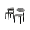 Hanah Home set trpezarijskih stolica Onex 4 kom, siva bukle tkanina, crne drvene noge
