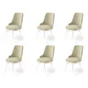 Hanah Home Set 6 trpezarijskih stolica Pare Krem-Beli